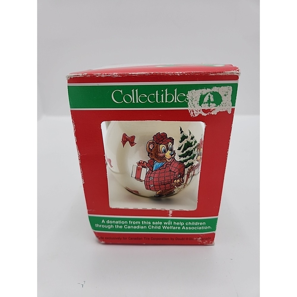 Vintage Christmas Ornament Doubl Glo Of Canada In Box Bears